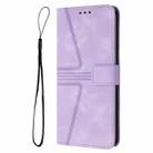 For Samsung Galaxy S25 Ultra 5G Triangle Solid Color Leather Phone Case(Purple) - 3