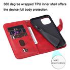 For iPhone 12 mini Pro Fashion Calf Texture Zipper Horizontal Flip Leather Case with Stand & Card Slots & Wallet Function(Red) - 2
