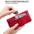 For iPhone 12 mini Pro Fashion Calf Texture Zipper Horizontal Flip Leather Case with Stand & Card Slots & Wallet Function(Red) - 3