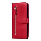 For iPhone 12 mini Pro Fashion Calf Texture Zipper Horizontal Flip Leather Case with Stand & Card Slots & Wallet Function(Red) - 4