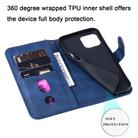 For iPhone 12 mini Pro Fashion Calf Texture Zipper Horizontal Flip Leather Case with Stand & Card Slots & Wallet Function(Blue) - 3