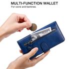 For iPhone 12 mini Pro Fashion Calf Texture Zipper Horizontal Flip Leather Case with Stand & Card Slots & Wallet Function(Blue) - 4