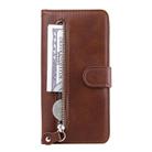 For iPhone 12 mini Pro Fashion Calf Texture Zipper Horizontal Flip Leather Case with Stand & Card Slots & Wallet Function(Brown) - 2