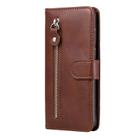 For iPhone 12 mini Pro Fashion Calf Texture Zipper Horizontal Flip Leather Case with Stand & Card Slots & Wallet Function(Brown) - 5