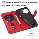 For iPhone 12 Pro Max Fashion Calf Texture Zipper Horizontal Flip Leather Case with Stand & Card Slots & Wallet Function(Red) - 3