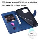 For iPhone 12 Pro Max Fashion Calf Texture Zipper Horizontal Flip Leather Case with Stand & Card Slots & Wallet Function(Blue) - 3