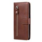 For iPhone 12 Pro Max Fashion Calf Texture Zipper Horizontal Flip Leather Case with Stand & Card Slots & Wallet Function(Brown) - 5