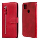 For Xiaomi Redmi 9C Fashion Calf Texture Zipper Horizontal Flip Leather Case with Stand & Card Slots & Wallet Function(Red) - 1