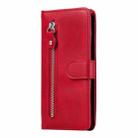 For Xiaomi Redmi 9C Fashion Calf Texture Zipper Horizontal Flip Leather Case with Stand & Card Slots & Wallet Function(Red) - 5