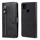 For Xiaomi Redmi 9C Fashion Calf Texture Zipper Horizontal Flip Leather Case with Stand & Card Slots & Wallet Function(Black) - 1