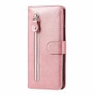 For Xiaomi Redmi 9A Fashion Calf Texture Zipper Horizontal Flip Leather Case with Stand & Card Slots & Wallet Function(Rose Gold) - 5