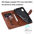 For Xiaomi Redmi 9A Fashion Calf Texture Zipper Horizontal Flip Leather Case with Stand & Card Slots & Wallet Function(Brown) - 3