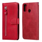 For Huawei Honor 9X Lite Fashion Calf Texture Zipper Horizontal Flip Leather Case with Stand & Card Slots & Wallet Function(Red) - 1