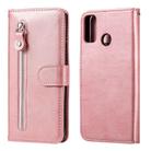 For Huawei Honor 9X Lite Fashion Calf Texture Zipper Horizontal Flip Leather Case with Stand & Card Slots & Wallet Function(Rose Gold) - 1