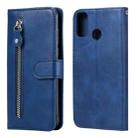 For Huawei Honor 9X Lite Fashion Calf Texture Zipper Horizontal Flip Leather Case with Stand & Card Slots & Wallet Function(Blue) - 1