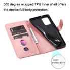 For Samsung Galaxy Note20 Fashion Calf Texture Zipper Horizontal Flip Leather Case with Stand & Card Slots & Wallet Function(Rose Gold) - 3