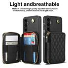 For Samsung Galaxy A55 5G AwQuer Crossbody Zipper Wallet Rhombic Leather Back Phone Case(Black) - 2