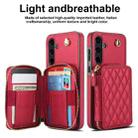 For Samsung Galaxy A55 5G AwQuer Crossbody Zipper Wallet Rhombic Leather Back Phone Case(Red) - 2