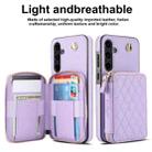 For Samsung Galaxy A35 5G AwQuer Crossbody Zipper Wallet Rhombic Leather Back Phone Case(Purple) - 2