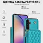 For Samsung Galaxy A54 4G / 5G AwQuer Crossbody Zipper Wallet Rhombic Leather Back Phone Case(Green) - 3