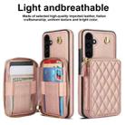 For Samsung Galaxy A54 4G / 5G AwQuer Crossbody Zipper Wallet Rhombic Leather Back Phone Case(Rose Gold) - 2