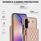 For Samsung Galaxy A54 4G / 5G AwQuer Crossbody Zipper Wallet Rhombic Leather Back Phone Case(Rose Gold) - 3