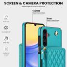 For Samsung Galaxy A15 4G / 5G AwQuer Crossbody Zipper Wallet Rhombic Leather Back Phone Case(Green) - 3