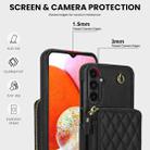 For Samsung Galaxy A14 4G / 5G AwQuer Crossbody Zipper Wallet Rhombic Leather Back Phone Case(Black) - 3