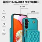 For Samsung Galaxy A14 4G / 5G AwQuer Crossbody Zipper Wallet Rhombic Leather Back Phone Case(Green) - 3