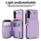 For Samsung Galaxy A14 4G / 5G AwQuer Crossbody Zipper Wallet Rhombic Leather Back Phone Case(Purple) - 2