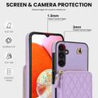 For Samsung Galaxy A14 4G / 5G AwQuer Crossbody Zipper Wallet Rhombic Leather Back Phone Case(Purple) - 3
