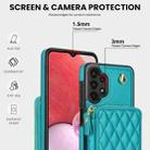 For Samsung Galaxy A13 4G / 5G AwQuer Crossbody Zipper Wallet Rhombic Leather Back Phone Case(Green) - 3