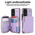 For Samsung Galaxy A53 4G / 5G AwQuer Crossbody Zipper Wallet Rhombic Leather Back Phone Case(Purple) - 2