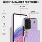 For Samsung Galaxy A53 4G / 5G AwQuer Crossbody Zipper Wallet Rhombic Leather Back Phone Case(Purple) - 3