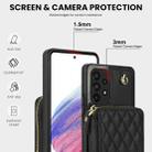 For Samsung Galaxy A73 4G / 5G AwQuer Crossbody Zipper Wallet Rhombic Leather Back Phone Case(Black) - 3