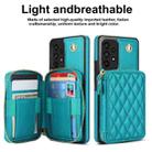 For Samsung Galaxy A73 4G / 5G AwQuer Crossbody Zipper Wallet Rhombic Leather Back Phone Case(Green) - 2