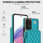 For Samsung Galaxy A73 4G / 5G AwQuer Crossbody Zipper Wallet Rhombic Leather Back Phone Case(Green) - 3