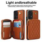 For Samsung Galaxy A73 4G / 5G AwQuer Crossbody Zipper Wallet Rhombic Leather Back Phone Case(Brown) - 2