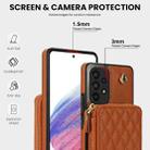 For Samsung Galaxy A73 4G / 5G AwQuer Crossbody Zipper Wallet Rhombic Leather Back Phone Case(Brown) - 3