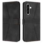 For Samsung Galaxy A36 5G Triangle Solid Color Leather Phone Case(Black) - 1