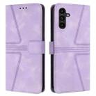 For Samsung Galaxy A56 5G Triangle Solid Color Leather Phone Case(Purple) - 1
