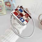 For OPPO Find N3 Flip Lattice Little Bear Pattern Full Coverage Phone Case with Wrist Strap(Silver) - 3