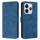 For Redmi Note 14 5G Triangle Solid Color Leather Phone Case(Blue) - 1