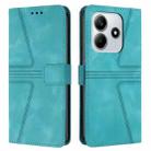 For Redmi Note 14 5G Triangle Solid Color Leather Phone Case(Green) - 1