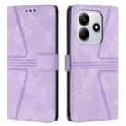 For Redmi Note 14 5G Triangle Solid Color Leather Phone Case(Purple) - 1