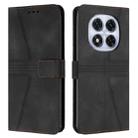 For Redmi Note 14 Pro 5G Triangle Solid Color Leather Phone Case(Black) - 1