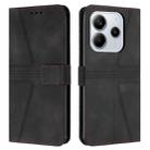 For Redmi Note 14 4G 163.25mm Triangle Solid Color Leather Phone Case(Black) - 1
