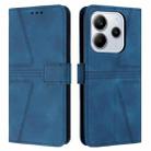 For Redmi Note 14 4G 163.25mm Triangle Solid Color Leather Phone Case(Blue) - 1