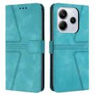For Redmi Note 14 4G 163.25mm Triangle Solid Color Leather Phone Case(Green) - 1