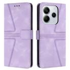 For Redmi Note 14 4G 163.25mm Triangle Solid Color Leather Phone Case(Purple) - 1